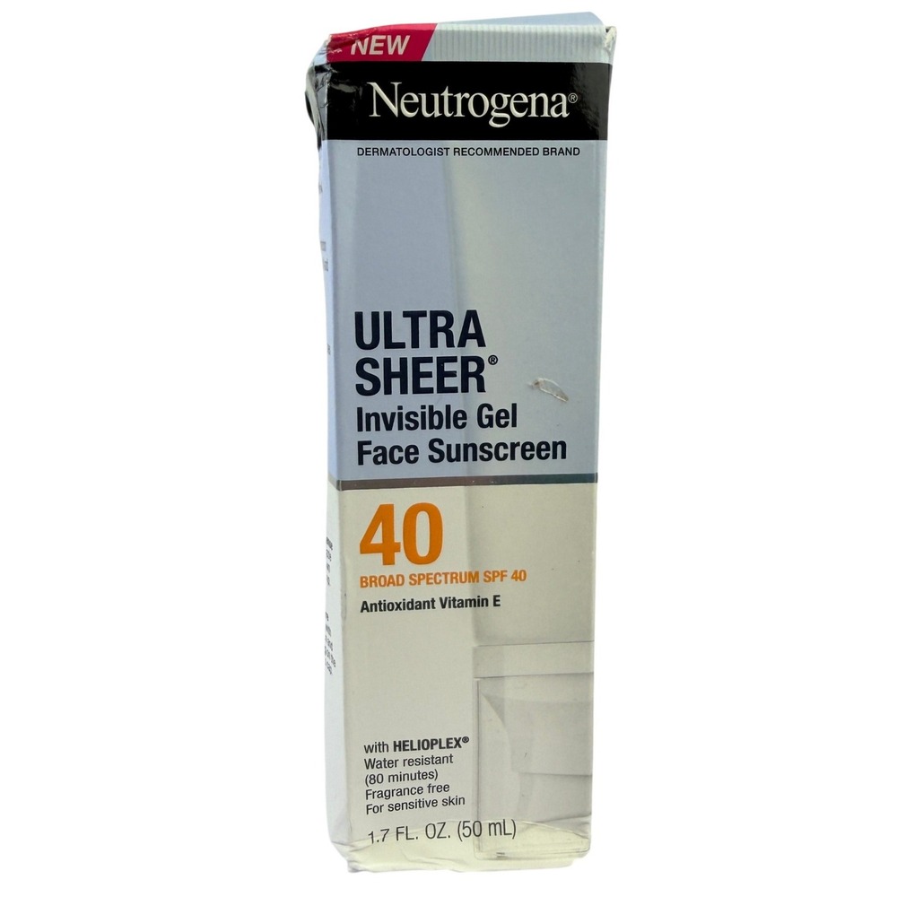Neutrogena Ultra Sheer Invisible Gel Face Sunscreen SPF 40 Vitamin E 1.7oz New